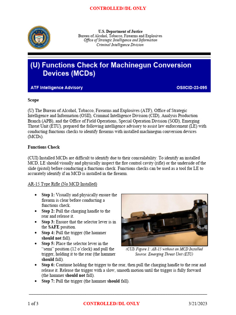 M4 Functions Check for MCD Detection | PDF | Trigger (Firearms) | Firearms