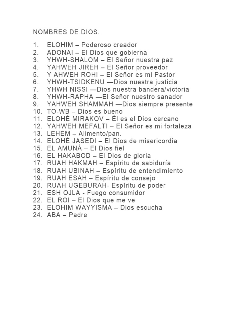 Nombres de Dios | PDF | Religión y espiritualidad, image size:768x1024
