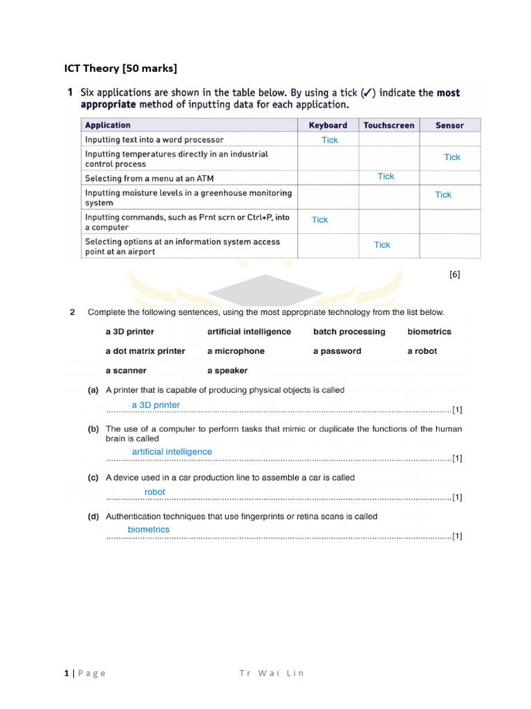 ICT Theory and Practical Guide | PDF
