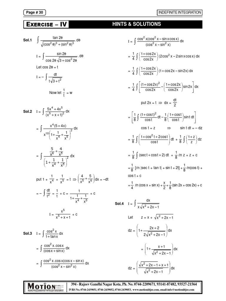 Exercise - 4 Motion Solution | PDF