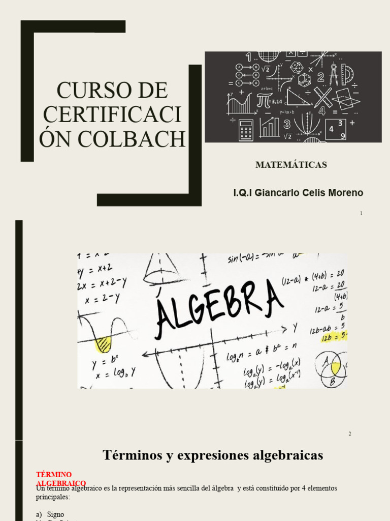Curso de Certificación COLBACH: Matemáticas | PDF | Factorización ...