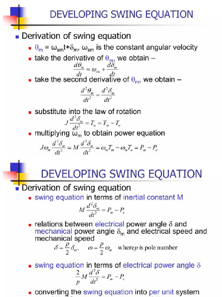 Swing Equation | PDF