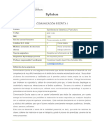 Syllabus Comunicación Escrita I - BOP NRC 1345 2022-10