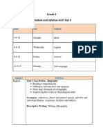 Ade 4 Unit Test 2-Timetable and Syllabus - 2023-24