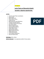 La Educacion Fisica en Educacion Infantil - Lopez Pastor (Coord)