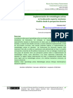 Implementación de Metodologías Activas en La Educación Superior Mexicana: Análisis Desde La Perspectiva Docente