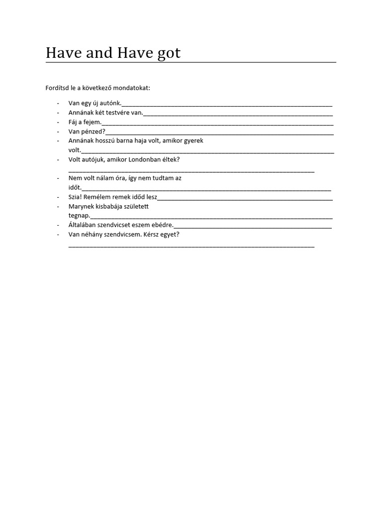 Have and Have Got | PDF