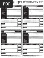 Dragon Age Quick Reference Sheet