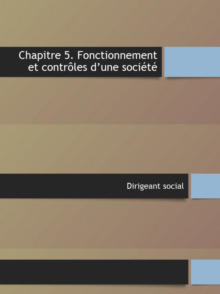 Chapitre 5. Fonctionnement Et Contrôle | PDF