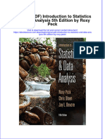 Original PDF Introduction To Statistics and Data Analysis 5th Edition by Roxy Peck PDF