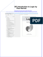 Original PDF Introduction To Logic by Paul Herrick PDF