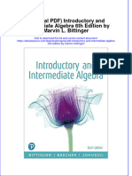 Original PDF Introductory and Intermediate Algebra 6th Edition by Marvin L Bittinger PDF