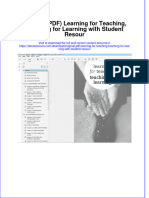 Original PDF Learning For Teaching Teaching For Learning With Student Resour PDF