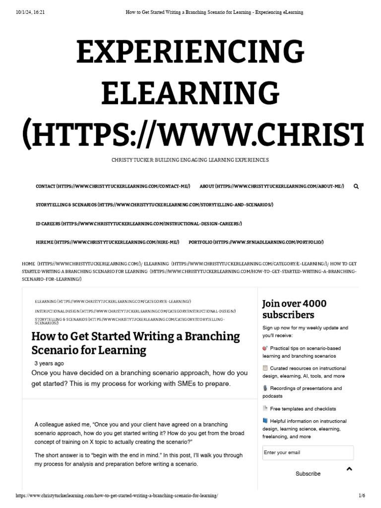 Start With Branching Scenarios Pdf Educational Technology Learning