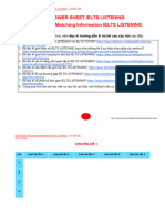 Answer Sheet Ielts Listening - Chuyên Đề Matching Information