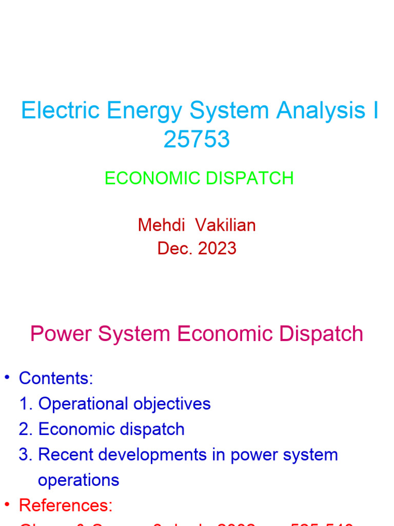 Economic Dispatch and Cost Analysis | PDF