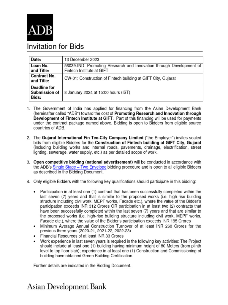 IFB Construction of FIntech Building at GIFT City PDF
