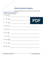Grade 6 Multiplying Fractions With Whole Numbers Hard B