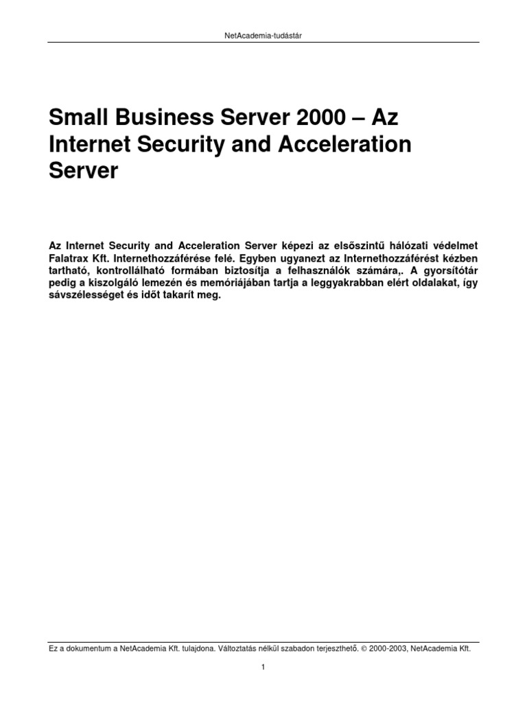 ISA 2000 SERVER Tippek | PDF