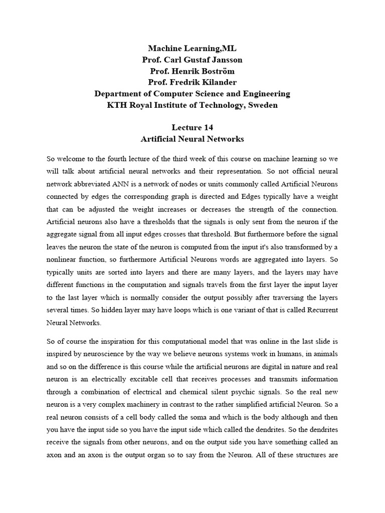 Understanding Artificial Neural Networks | PDF | Dendrite | Artificial ...