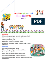 English Topics To Write and Talk Part 3