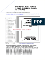 Hyster Electric Motor Rider Trucks E098 E70z E80z E100zzs E120z Parts Manual 1636002