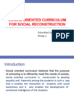 Socila Oriented Curriculum For Socila Reconstruction