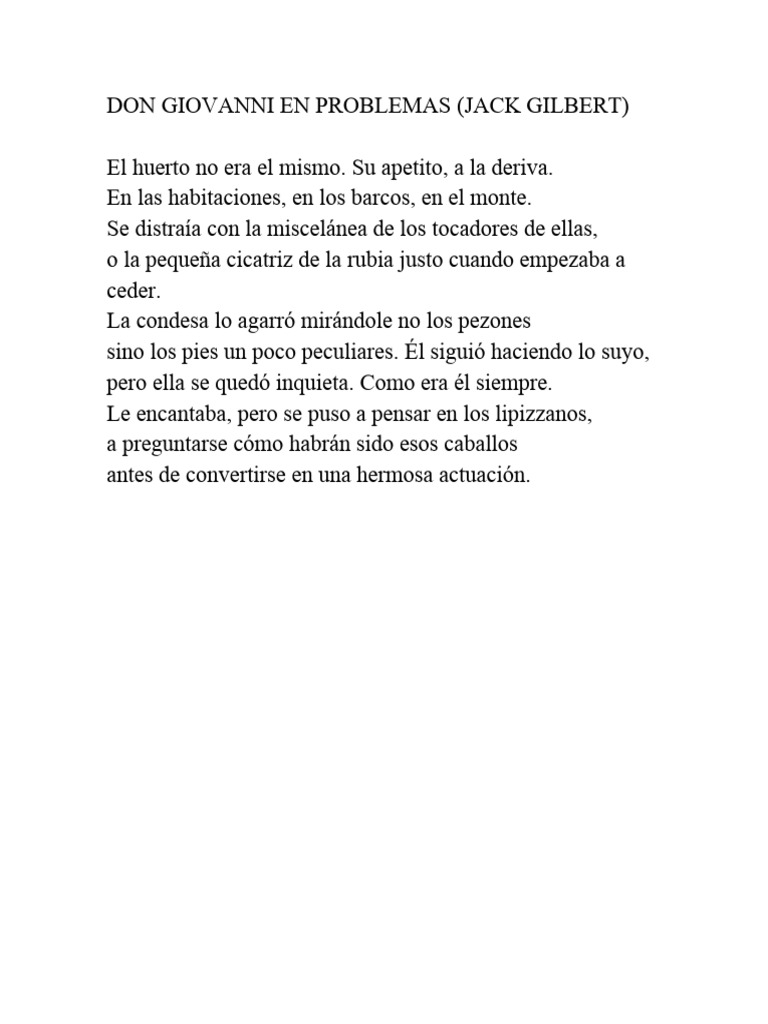 Jack Gilbert | PDF | Amor