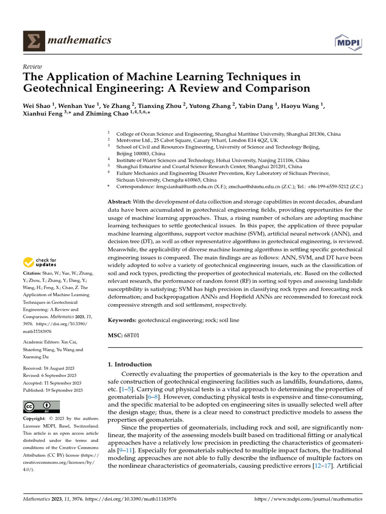 Mathematics 11 03976 v2 | PDF | Support Vector Machine | Machine Learning