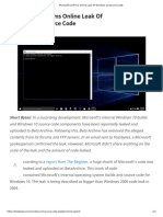 Microsoft Confirms Online Leak of Windows 10 Source Code