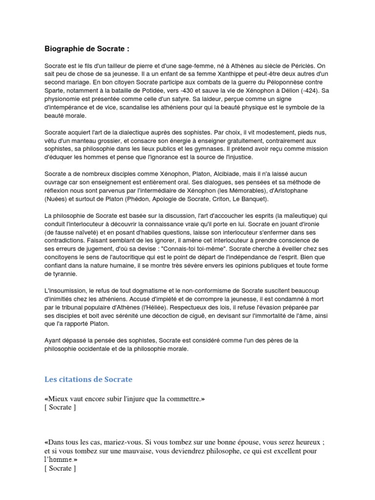 Biographie De Socrate Socrate Grecs Antiques