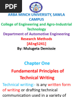 CH 1 Fundamental Principles of Technical Writing