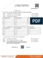 Spanish Y7 Term 1.1 Week 7 Vocab Learning Homework