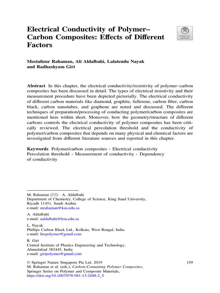 Measuring Electrical Conductivity in Polymers | PDF | Carbon Nanotube ...