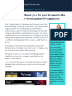 Trainee Solicitor Development Programme Brochure