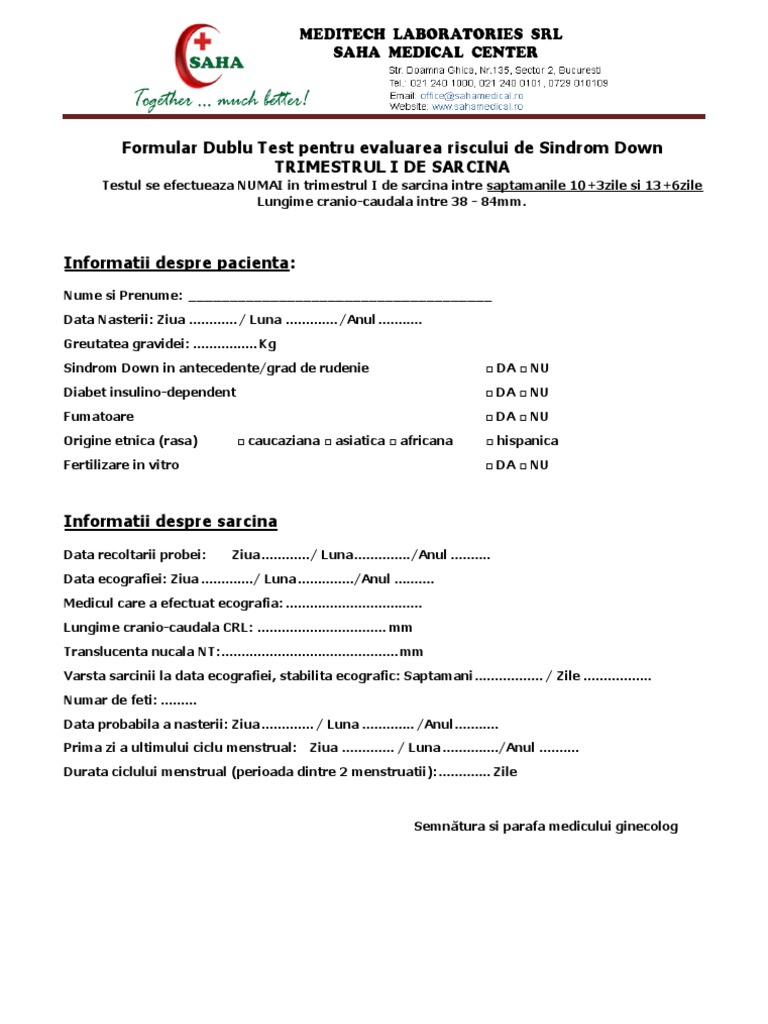 Formular Dublu Test | PDF
