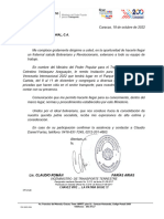 Oficio Asfaltadora Regional, C.A. Invitación Expo Transporte 2022