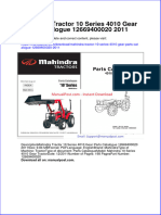 Mahindra Tractor 10 Series 4010 Gear Parts Catalogue 12669400020 2011