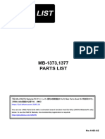 MB 1373&1377 Juki Button Machine Partslist