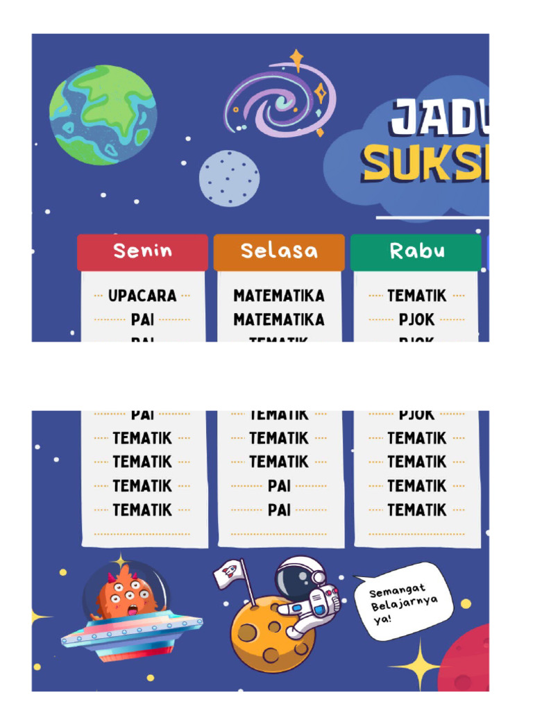 Jadwal Pelajaran Canva Pdf