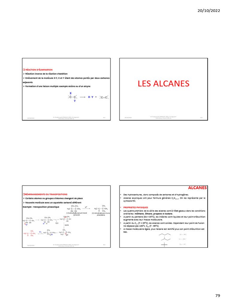 Propriétés et Réactions des Alcanes | PDF | Alcène | Alcane