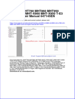 Manitou Mht780 Mht860 Mht950 MHT x780 MHT x860 MHT x950 T E3 LT E3 Repair Manual 647145en