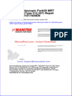 Manitou Telescopic Forklift MRT 1432 2540 Type 212357 Repair Manual G01017009en
