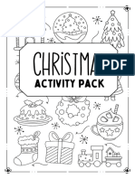 Black White Fun Christmas Activity Worksheet Set