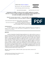 Rendement en Feuilles Et Racines de Trois Variétés Améliorées de Manioc