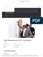 Data Management (ETL) Consultant