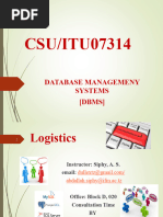 Csu 07314 Lecture 2-4 SQL DML & Select & Aggregate Fields