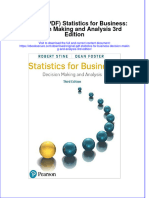 Original PDF Statistics For Business Decision Making and Analysis 3rd Edition PDF