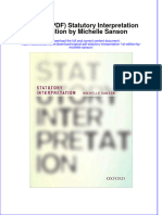 Original PDF Statutory Interpretation 1st Edition by Michelle Sanson PDF