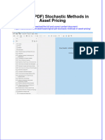 Original PDF Stochastic Methods in Asset Pricing PDF